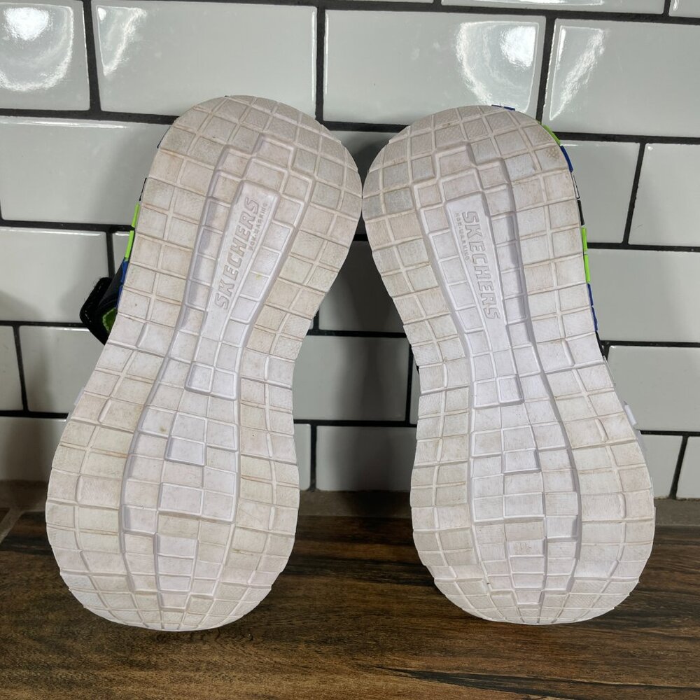 Skechers Mega Craft Little Boys Size 13 Shoes Black Blue Lime Adventure Sandals - Picture 8 of 14